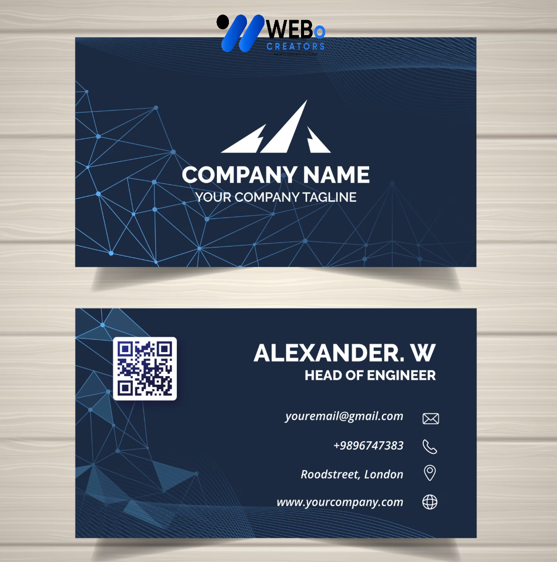 Elegant Professional Business card design with golden stripes Agency in Illinois