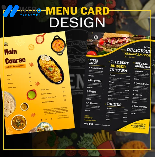 Restaurant digital menu board Illinois menu printing services online food menu design 2026